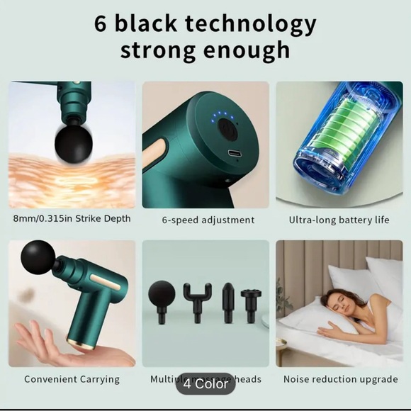 Fascia Gun Muscle Massage Gun, Deep Tissue Muscle Handheld Percussion Massager - Picture 10 of 13